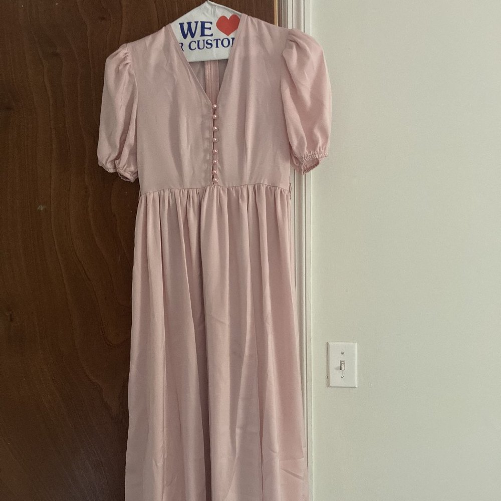 Pink Chiffon/Silk Bridesmaid Dress - Maxi Boho